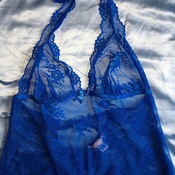 Victoria’s Secret royal blue lacy baby doll teddy - Picture 3 of 8